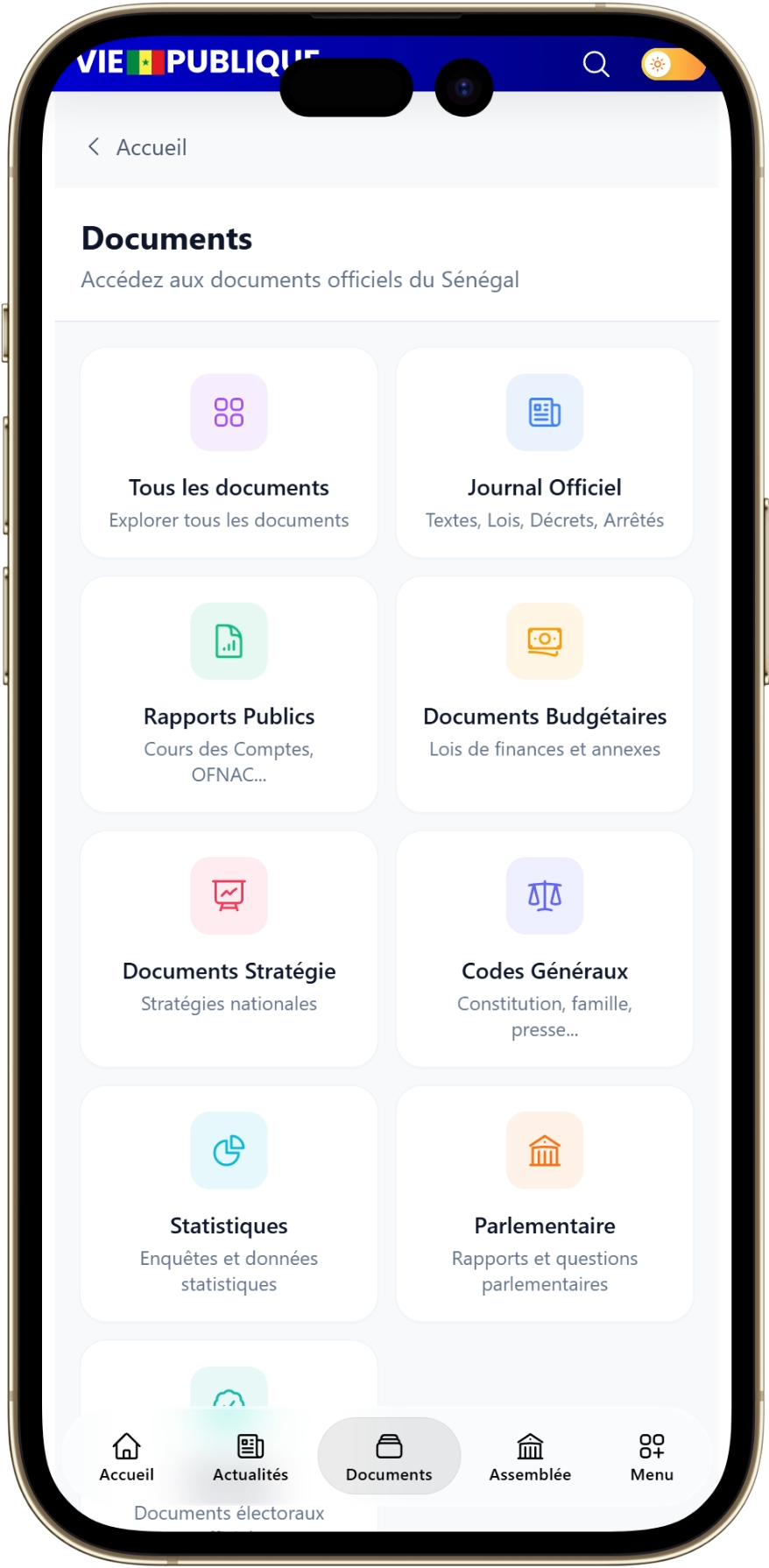 App Vie Publique Sénégal